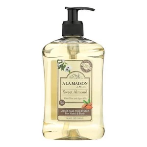 A La Maison Liquid Soap Hand & Body Sweet Almond with Argan Oil 16.9 oz 6 Pack - Picture 1 of 2
