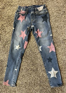 Gap Kids 8 Pull On Skinny Jeans Red White & Blue Stars Texas America - Picture 1 of 6