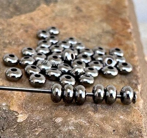 Cuentas Rondelle Gunmetal 3x2 mm espaciadores pequeños UR PICK - Imagen 1 de 7