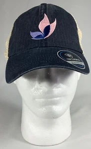 Top of the World Trucker Hat Embroidered Butterfly Logo Mesh Back Black Tan NWT - Picture 1 of 6