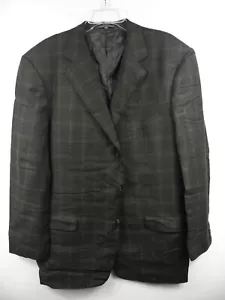 ERMENEGILDO ZEGNA MENS 48 R BLAZER SUIT SPORTCOAT GREEN CHECK WOOL MADE IN ITALY - Picture 1 of 8
