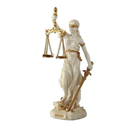 Estatua blanca veronesa de la diosa griega de la justicia de Themis 16,5 cm Foto 1 de 4