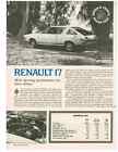 1973 RENAULT 17 ~ ORIGINAL 3-PAGE ROAD TEST / ARTICLE / AD