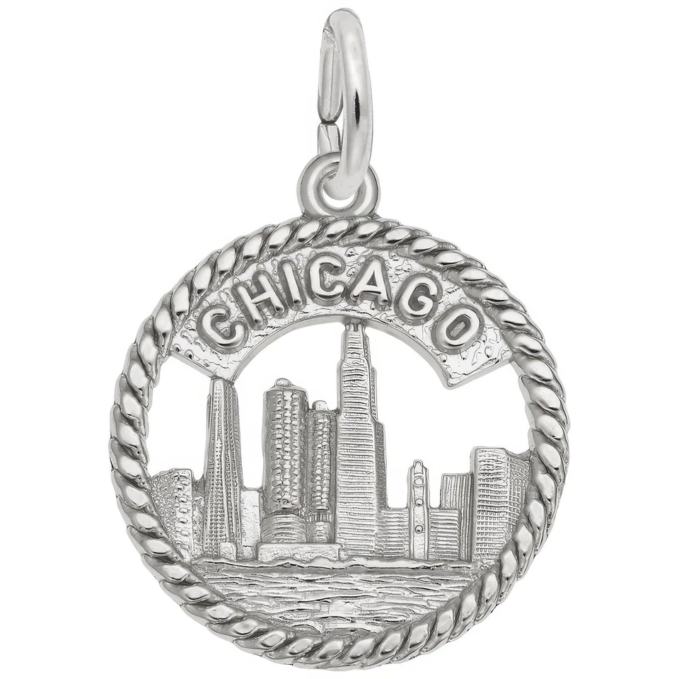 Dije de plata esterlina del horizonte de Chicago Foto 1 de 1
