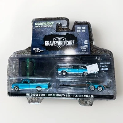 Greenlight 31180A Dodge - camioneta D-200 1967 con remolque + cupé GTX 1969 - GRIS Foto 1 de 2