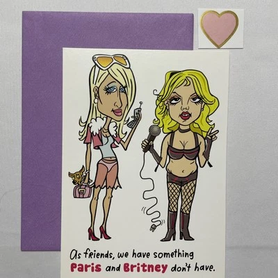 Funny Any Day/Birthday Brains Underpants Paris Hilton Britney Spears  Card + 🩷 - Image 1 of 4