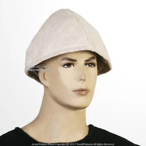 Medieval Cotton Padded Cap Helmet Coif LARP Renaissance Fair Theater Play - Picture 1 of 4