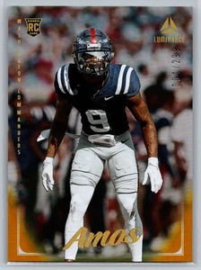 Trey Amos 2025 Panini Luminance Gold Rookie/299 #163 Washington Commanders - Imagen 1 de 2