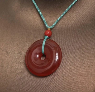 Colgante de ágata roja china 13G A753 Foto 1 de 4