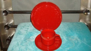  MELITTA Stockholm Ceracron rot, Kaffeegedeck, 3 tlg, Vintage 70er pur, retro - Bild 1 von 3