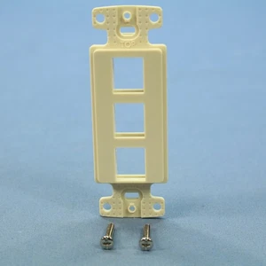 Hubbell NS613LA Light Almond 1-Gang 3-Port Unbreakable Nylon Wallplate Cover - Picture 1 of 5