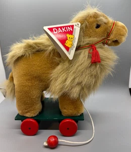 1993 Dakin Camel  Pull Toy On Wheels, Vintage Plush with Tags  EUC - Picture 1 of 6