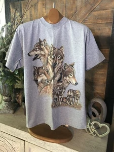 Camisa Natural Vintage Yunque Etiqueta Amarilla Lobos Talla Mediana NUEVA NUEVA - Imagen 1 de 9