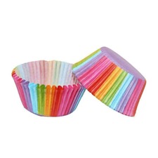 100pcs ARCOBALENO colorato carta Torta Muffin Cupcake FODERE cottura caso PARTY T2L0