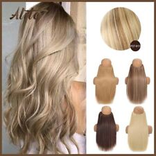 Straight Fish Line Clip Human Hair Extension Remy Hair Secret Wire Hairpieces
