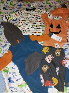 Nwt Lot Of 5 Fall Halloween Baby Boy Girl Newborn 3m Old Navy Carters Pumpkin - Picture 1 of 9