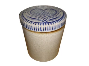 Prestige Place Museum of American Folk Art Blue Heart Lid Clay Jar Cottagecore - Picture 1 of 9