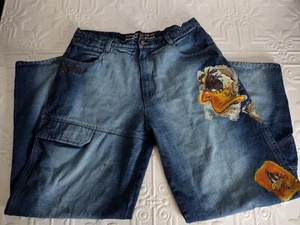 Lot 29 Men's Looney Tunes Daffy Duck Blue Denim Jeans Size 40 - Picture 1 of 22