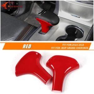 Bisel de cubierta de manija de perilla de cambio de marchas rojo para Jeep Grand Cherokee 14-15 accesorios - Imagen 1 de 8