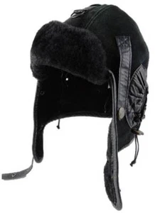 Cappello cabrio in pelle berretto da pilota berretto in pelle berretto in pelliccia pelliccia trapper leather cap - Foto 1 di 3