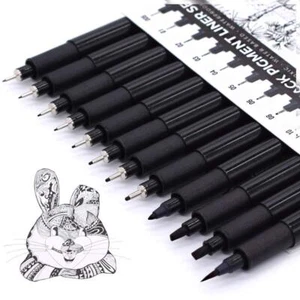 Waterproof Fineliner Ink Pens - Set of 12 Technical Drawing Pens for Art Waterco - Picture 1 of 4