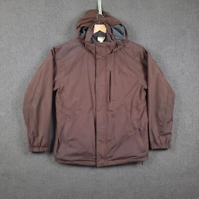 TIMBERLAND Jacket Mens XL Brown 3in1 Rain Coat Waterproof Removable Fleece Lined - Image 1 of 4