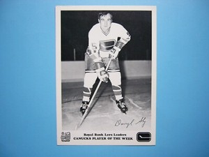 1970/71 ROYAL BANK LEO'S LEADERS VANCOUVER CANUCKS NHL PHOTO DARRYL SLY SHARP!!