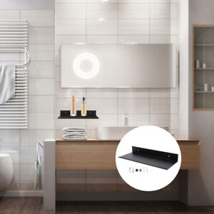 Wall-Mounted Black Bathroom Shelf - Perfect Storage Solution for Any Space