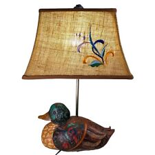 Jim Shore Heartwood Creek Duck Decoy Table Lamp 2004 with Shade