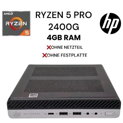 HP EliteDesk 705 G4 Mini PC AMD Ryzen/4GB RA/5 Pro 2400G / OHNE FESTPLATTE#PC203 - Bild 1 von 4