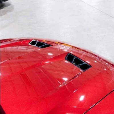 fits FORD 03-04 SVT COBRA MUSTANG BILLET HOOD HEAT EXTRACTOR VENTS BLACK 16928HE - Image 1 of 4