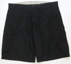 Pantalones Cortos de Vestir Burnside Negro Poliéster Carga Para Hombre XXL 40" Cintura x 12" WS210 - Imagen 1 de 4