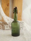 ANTICA RARA BOTTIGLIA VETRO DOPPIO SPESSORE VERDE BIRRA AOSTA PUBBLICITARIO