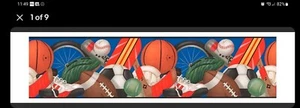 Sports Balls Equipment Wallpaper Border 5 yards - Picture 1 of 4