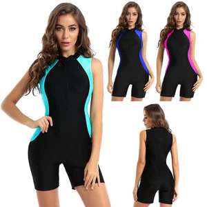 UK Women One Piece Bikini Swimsuit Unitard Swimming Suits Boyleg Sports Swimwear - Picture 1 of 67