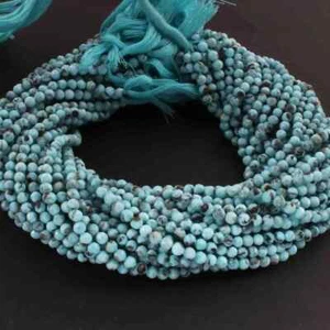 1 Strand Shaded Larimar Ball Faceted beads, Gemstones Rondelles Beads, Jewelry S - Picture 1 of 3