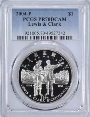 2004 LEWIS & CLARK Silver Dollar PCGS PR70 💥FLAWLESS QUALITY💥 - Image 1 of 4