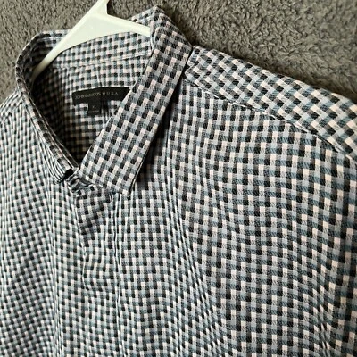 JOHN VARVATOS Mens Camp Shirt Men’s XL Short Sleeve Casual Geometric Design - Image 1 of 4