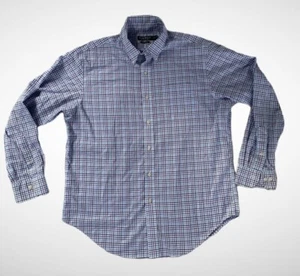 Ralph Lauren Dress Shirt Mens 16.5 34/35 Blue Plaid Button Down Pre Owned - Picture 1 of 7