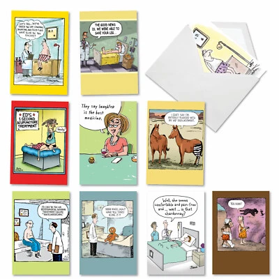 10 tarjetas humorísticas surtidas Get Well con sobres de 5x7" - Chistes enfermos Foto 1 de 4
