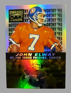 1996 Pinnacle Zenith JOHN ELWAY 41.706 Yards Passing Career Football Card #11/18 - Picture 1 of 9