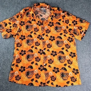 Baltimore Orioles O’s Birdland Hawaiian Shirt XL Orange Playoff Series Baseball - Picture 1 of 5