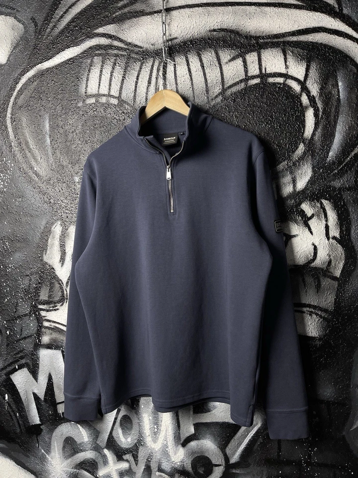 Sudadera Barbour International Sprint Media 1/4 Cremallera Índigo Para Hombre Talla Grande Foto 1 de 4