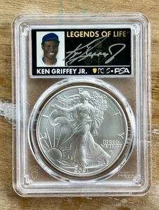 2021 Ken Griffey Jr PSA Auto Silver Eagle Type 2 First Production - Picture 1 of 14