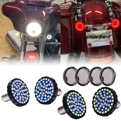 4pcs Motorcycle LED Turn Signals Brake Lights 1157 Bullet For Harley Davidson - Image 1 of 4