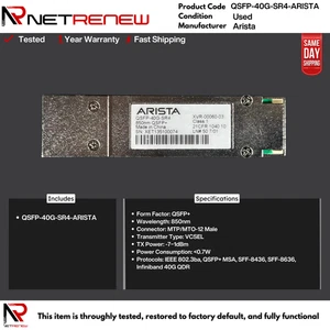 Émetteur-récepteur optique ARISTA QSFP-40G-SR4-ARISTA 850nm QSFP+ 40G / XVR-00060-03 - Photo 1/1