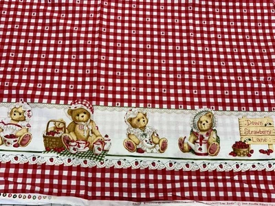 VTG Daisy Kingdom 2000 Cherished Teddies Strawberry Lane Border BTY - Image 1 of 4