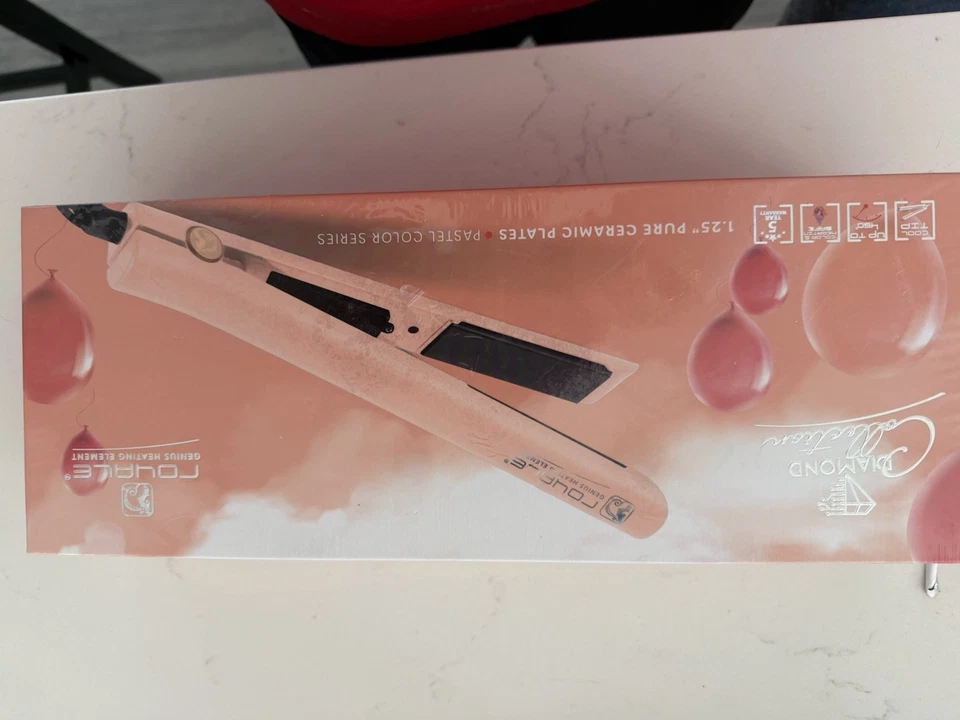 FouLée Diamond Collection 1,25” Cerámica Pura Hierro Plano Rosa Pastel Nuevo Foto 1 de 1