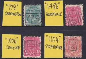 1897-1906 SET 4 NEW SOUTH WALES STATE PRE-DECIMAL STAMPS NUMERAL P/M's VFU #74 - Picture 1 of 1