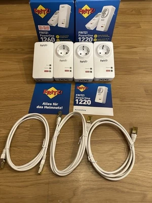 AVM FRITZ! Powerline 1X 1260,  3X 1220E WLAN Set Repeater * Gebraucht * Top. - Bild 1 von 4